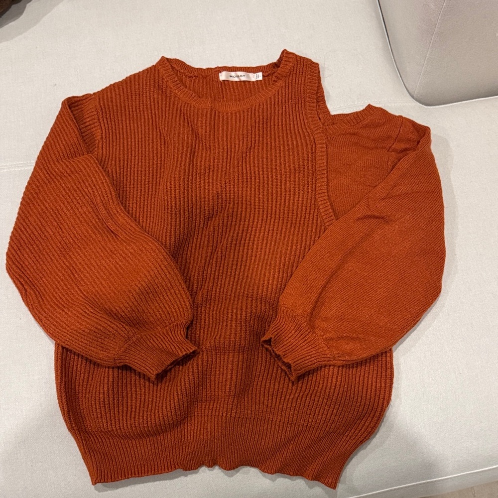 Moussy Women's Rust Color Off-shoulder Sweater size 1
